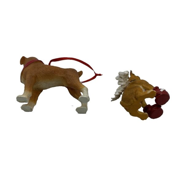 Boxer Dog Christmas Ornament Angel Wings Boxing Gloves Holiday Figurine Decor - Picture 7 of 10
